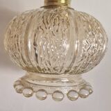 Textured amber pendant or portable lamp with pearl base
