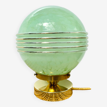 Lampe verre de Clichy vert