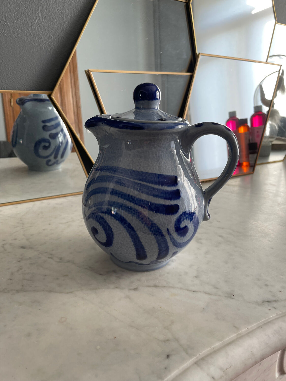 Vintage pitcher in glazed stoneware