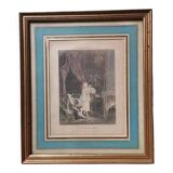 Engraving the prints of the XVIII Baudoin N de Launay vintage framed