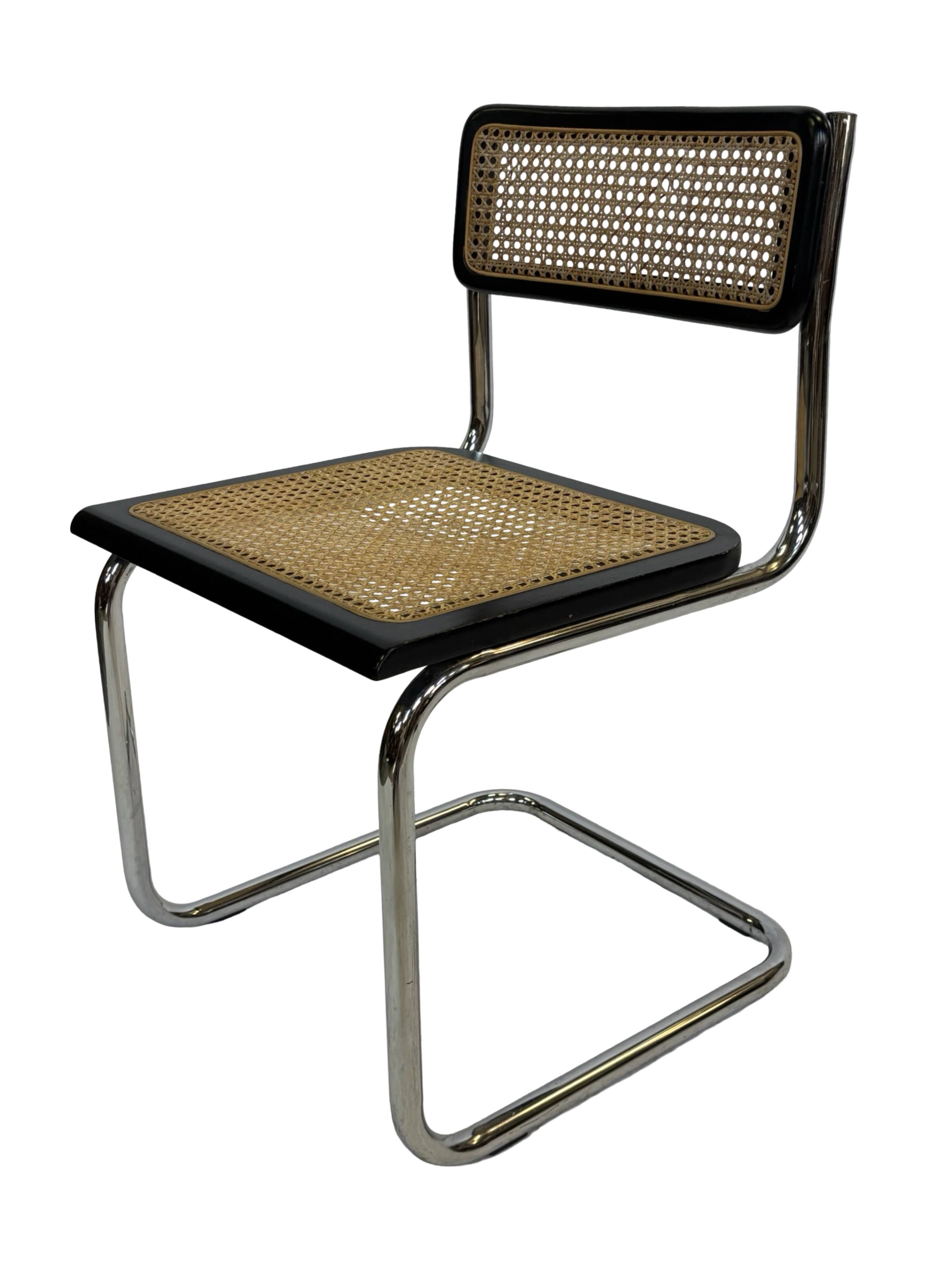 Vintage Cesca chair style b32 model in chrome and black