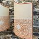 Pair of large retro lamps with wooden column base 72 cm