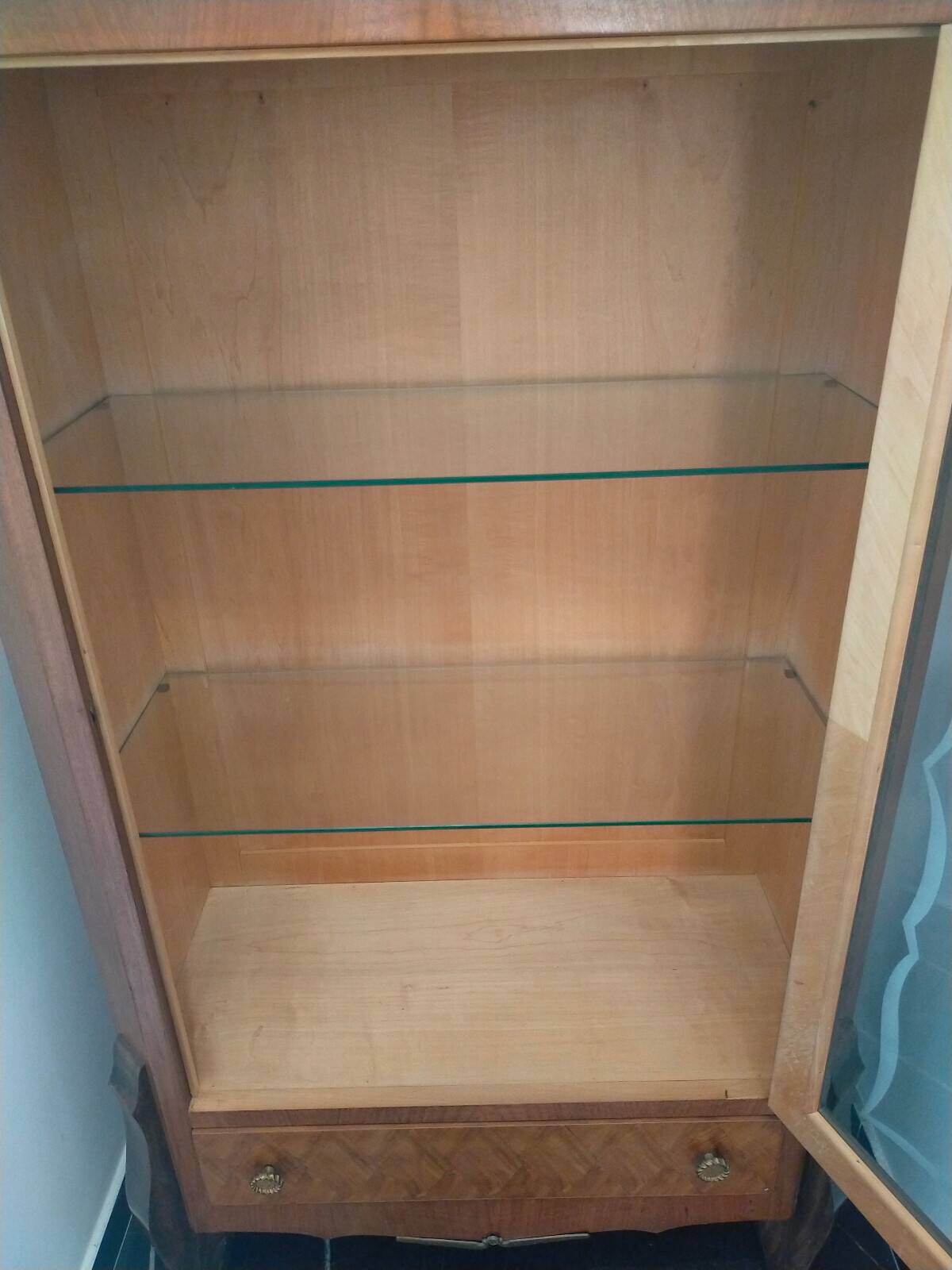 Vitrine vintage en placage de palissandre