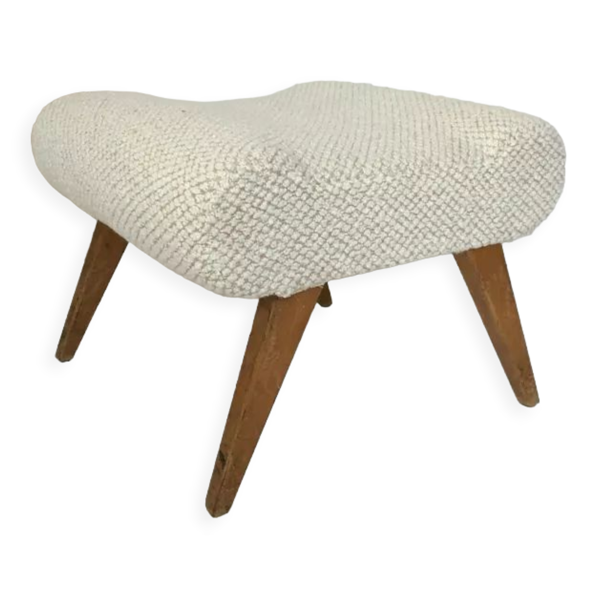 Vintage pouf white bouclette