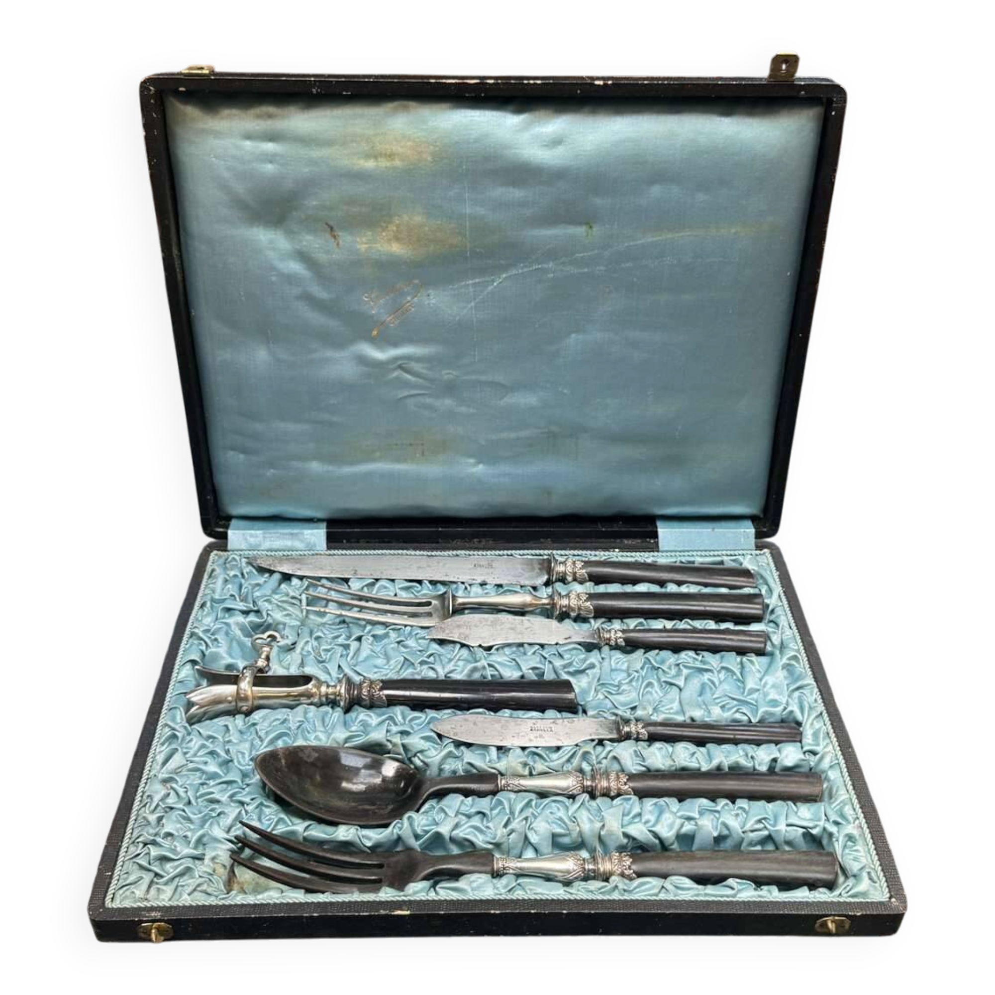 7-piece carving and serving set from the early 20th century.