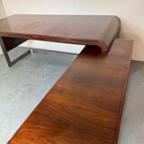 Vintage Danish design mid century wood steel Sibast executive desk