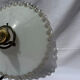 White opaline wavy suspension brass claw vintage lampshade