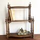 Antique turned wooden shelf with three levels, around 1900.