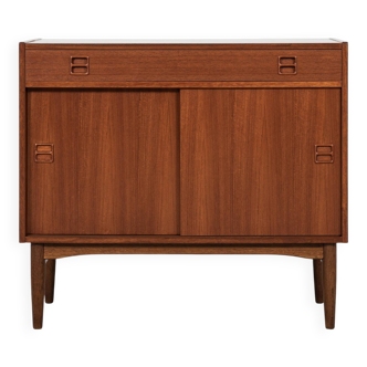 Midcentury Danish cabinet in teak with 1 drawer and 2 sliding doors 1960s