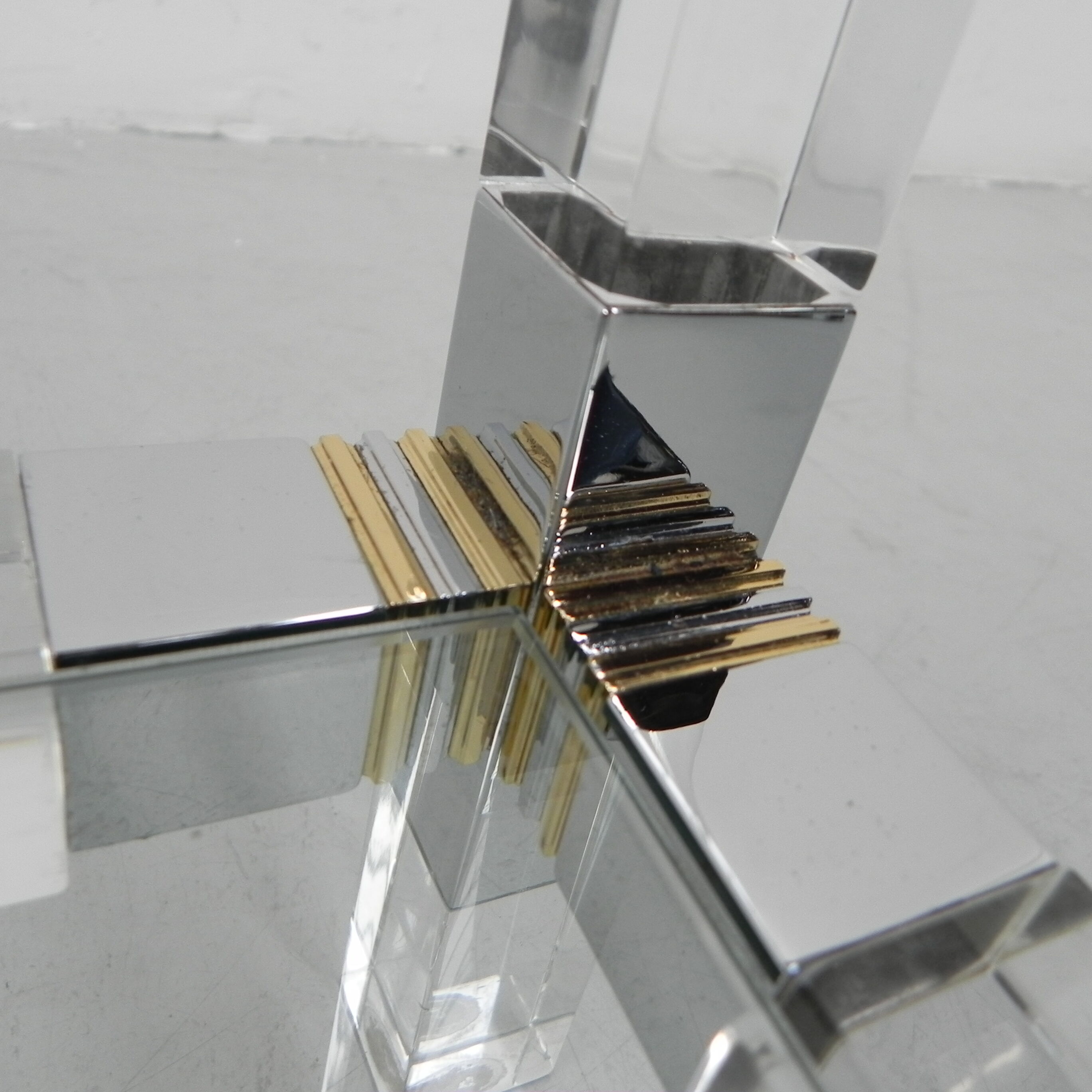 Hollywood Regency coffee table with perspex frame