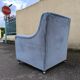 Cocktail armchair in sky blue velvet 1960s