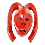 African Mask from Mali lacquered in red Exceptional piece
