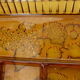 Aperitif dish servant compartments smoked molded glass 60s