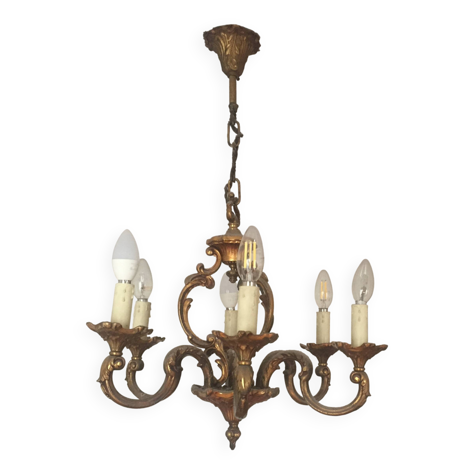 bronze 6-branch chandelier