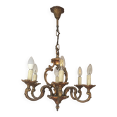 lustre chandelier 6 branches en bronze