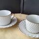 2 White Limoges Porcelain Breakfast or Chocolate Cups