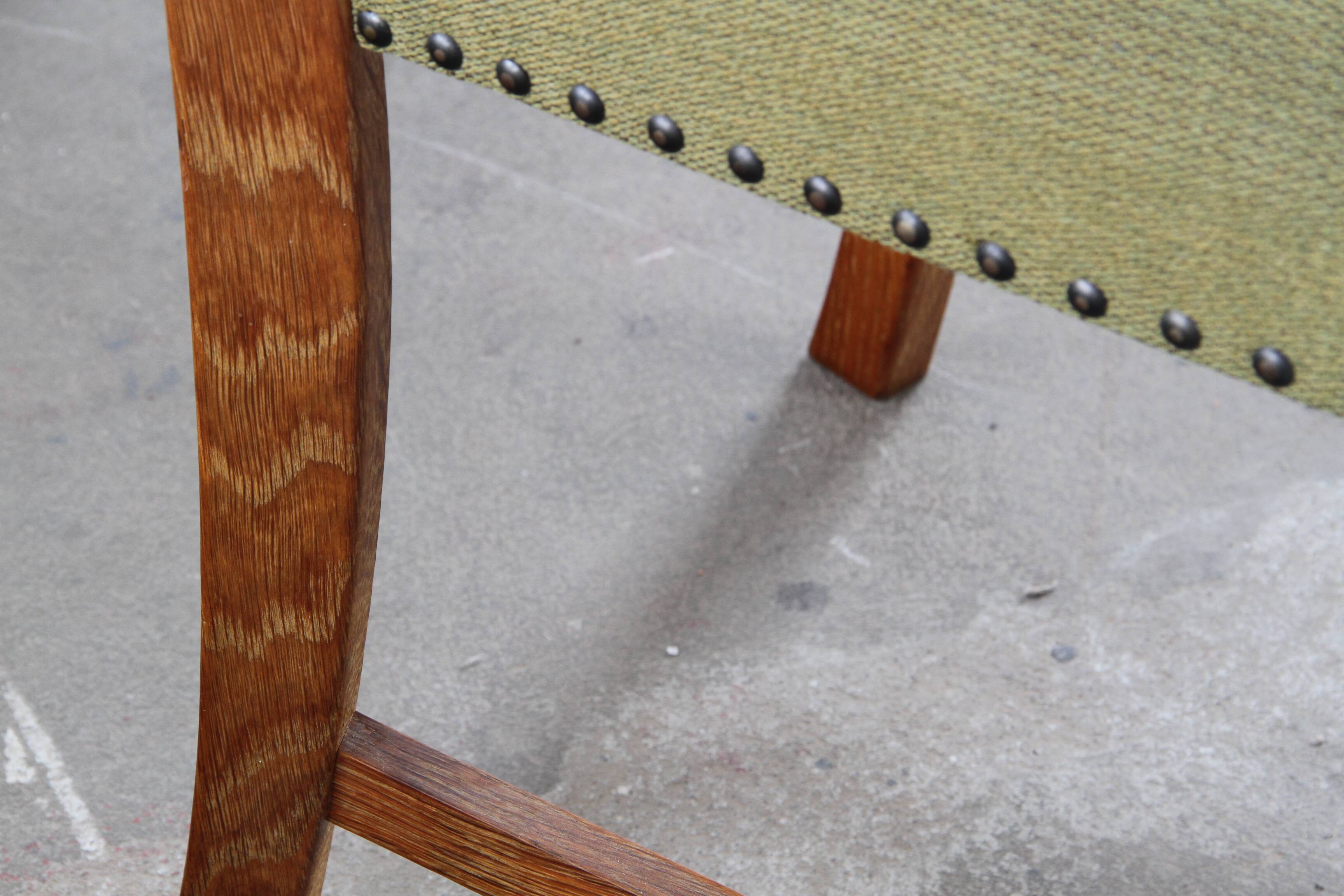 Chaises de salle à manger en chêne danois brutaliste des années 1960 dans le style de H. Kjærnulf