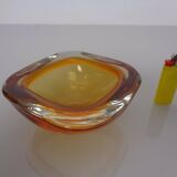 Amber Murano Glass Bowl, Italy, 1960s