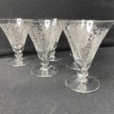 6 engraved light crystal glasses