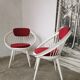 Swedish armchair circle Yngve Ekström, white and red