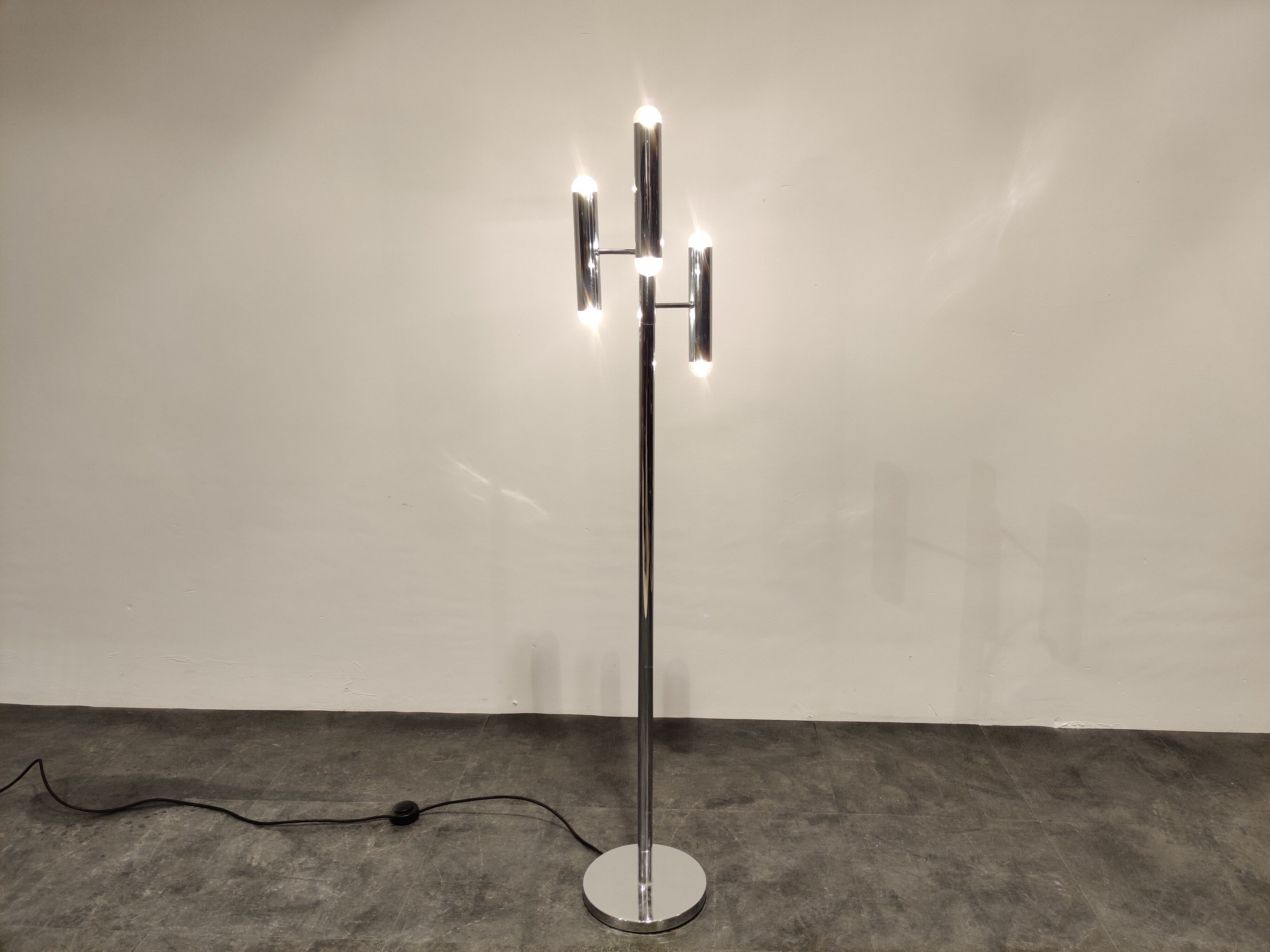 Vintage chrome floor lamp, 1970s