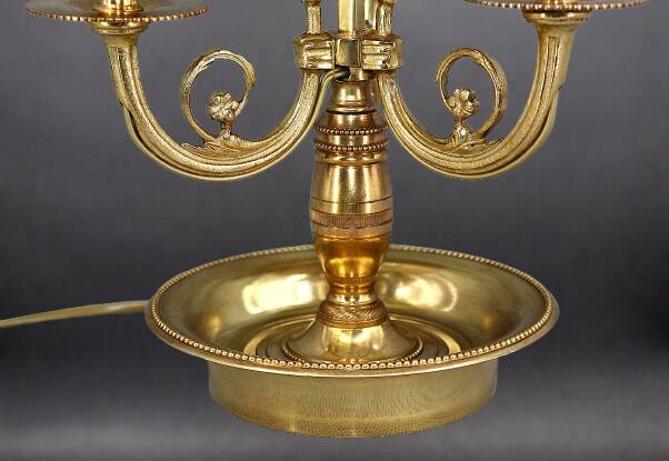 Bronze Gilt Bouillotte Lamp in Louis XVI Style with Three Lights