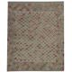 Geometric Kilim Rug Grey, Afghan Wool Carpet Handmade, Neutral Rustic Home