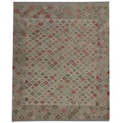 Geometric Kilim Rug Grey, Afghan Wool Carpet Handmade, Neutral Rustic Home