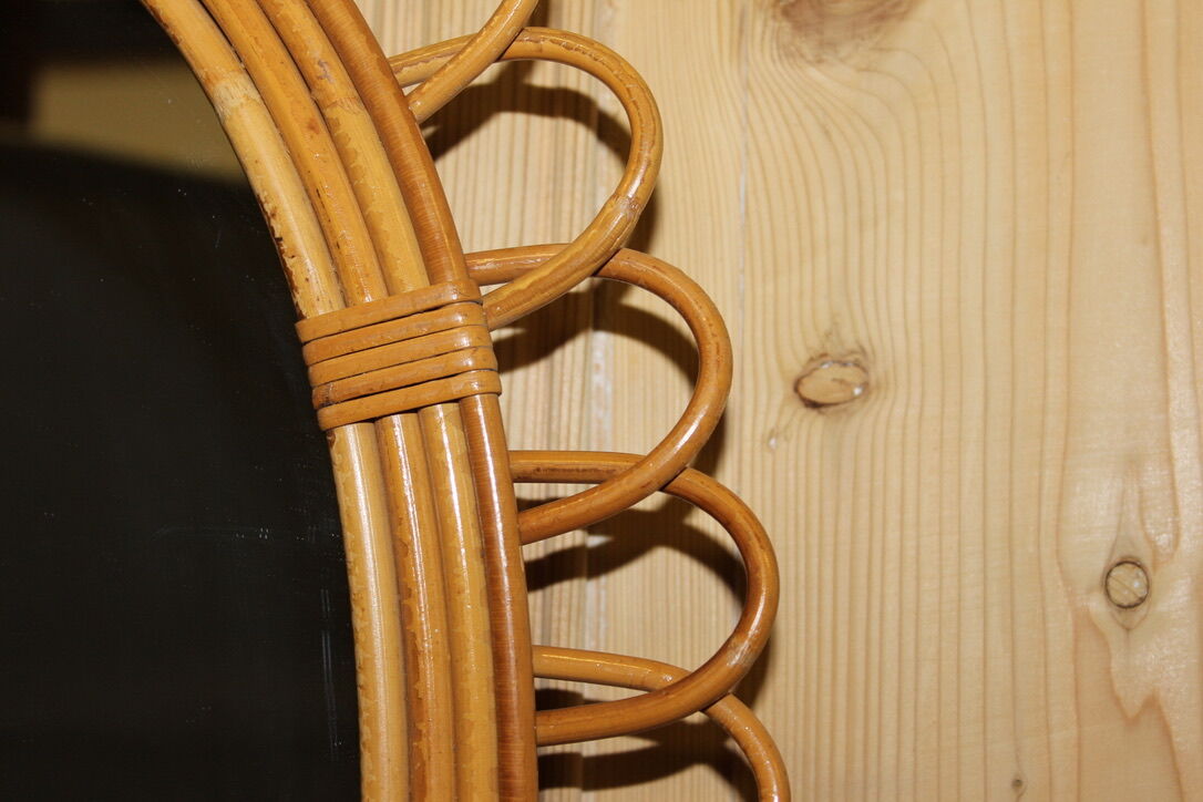 Rattan mirror circa 1960 41x60cm