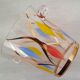 Glass ice bucket, metal spoon and vintage bakelite
