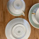 Lunch Head to head Limoges A. Vignaud green gold border
