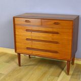 Commode en Teck de Ejvin Johansson Édition Gern Mobelfabrik 1960