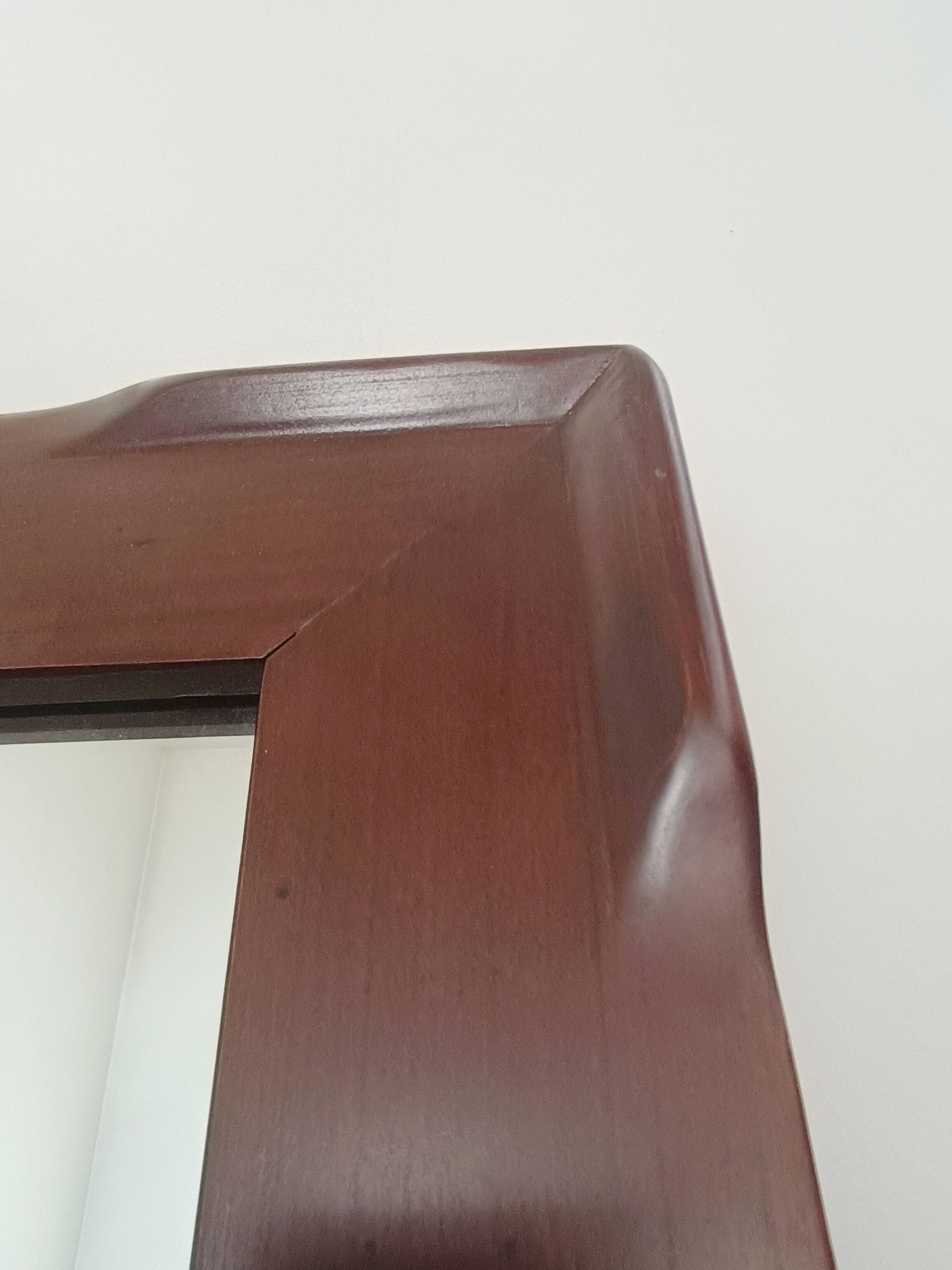 Large Cherry Wood Mirror France 1970s