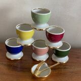 6 multicolored egg cups