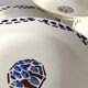 6 soup plates, ironstone from Longchamp, Arlette pattern, 1950s