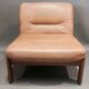 Fauteuil design scandinave teck et cuir 1960