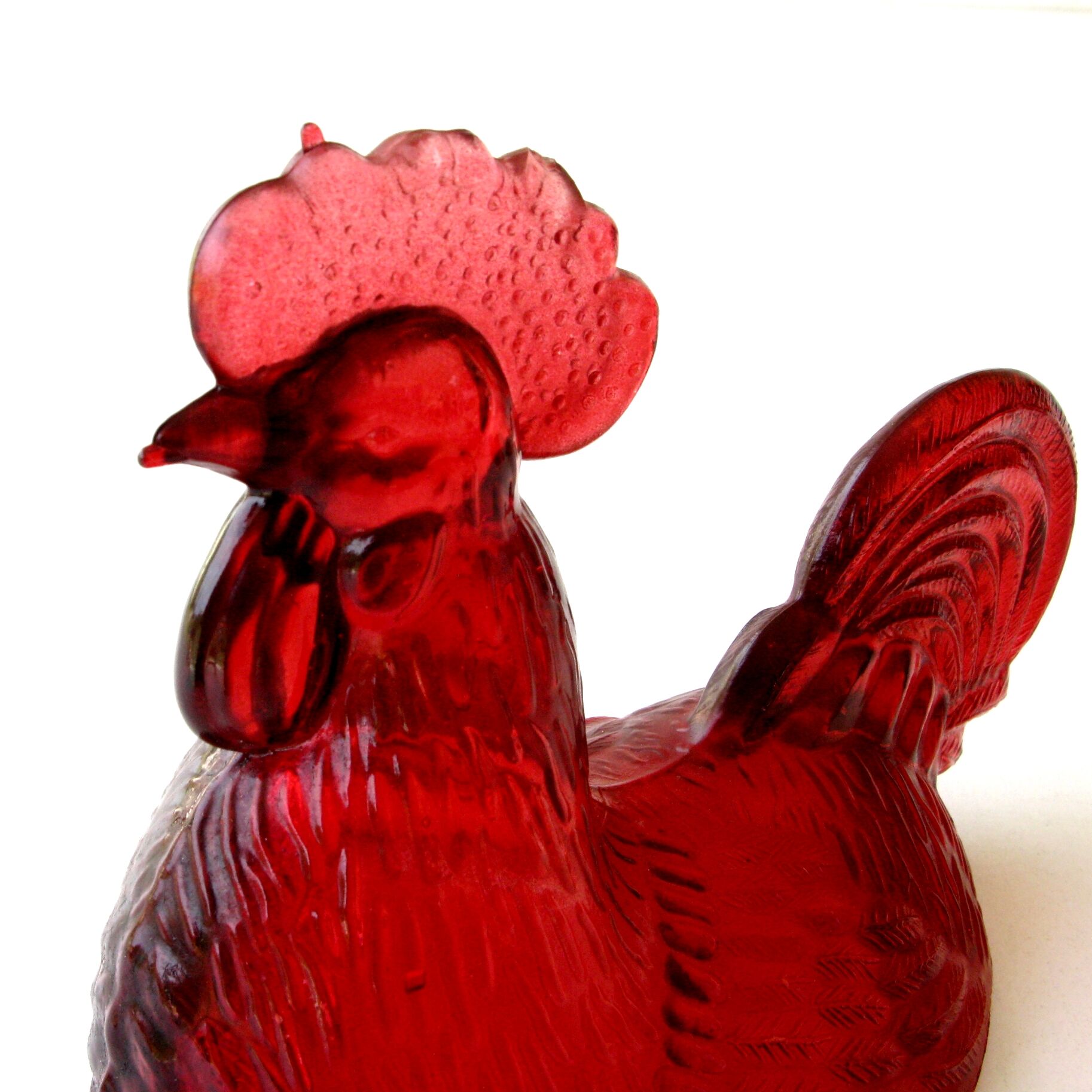 Old candy or sugar maker in red glass