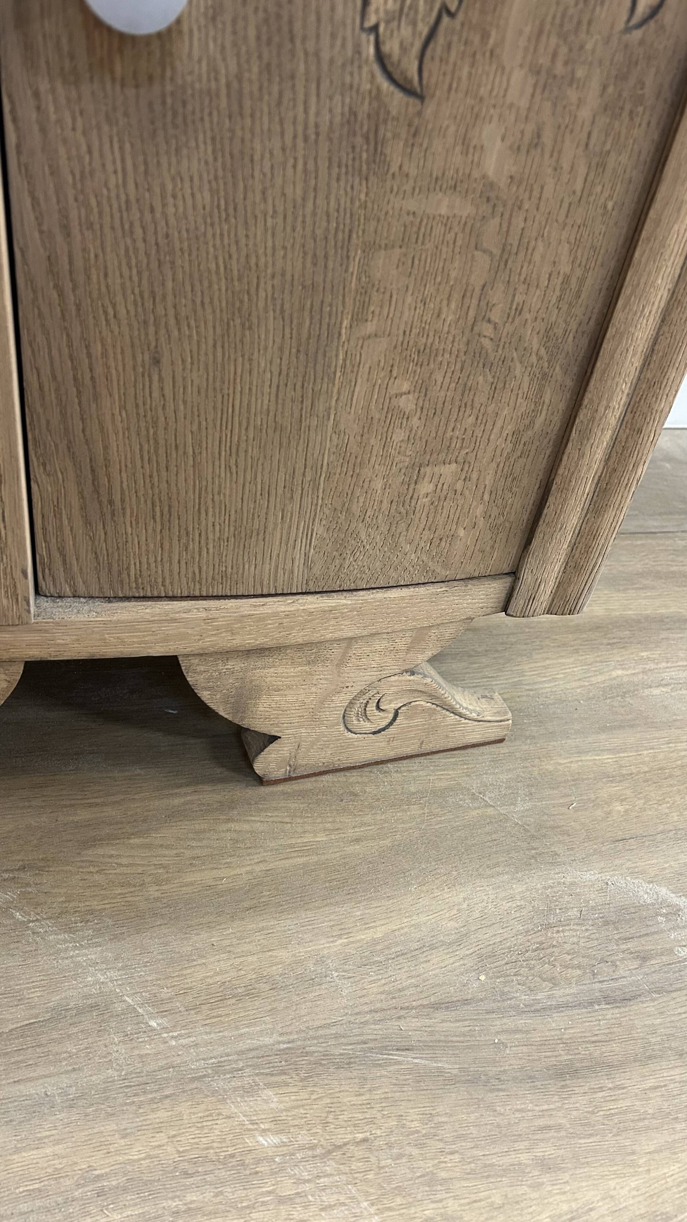 Antique art deco airbrushed bedside table