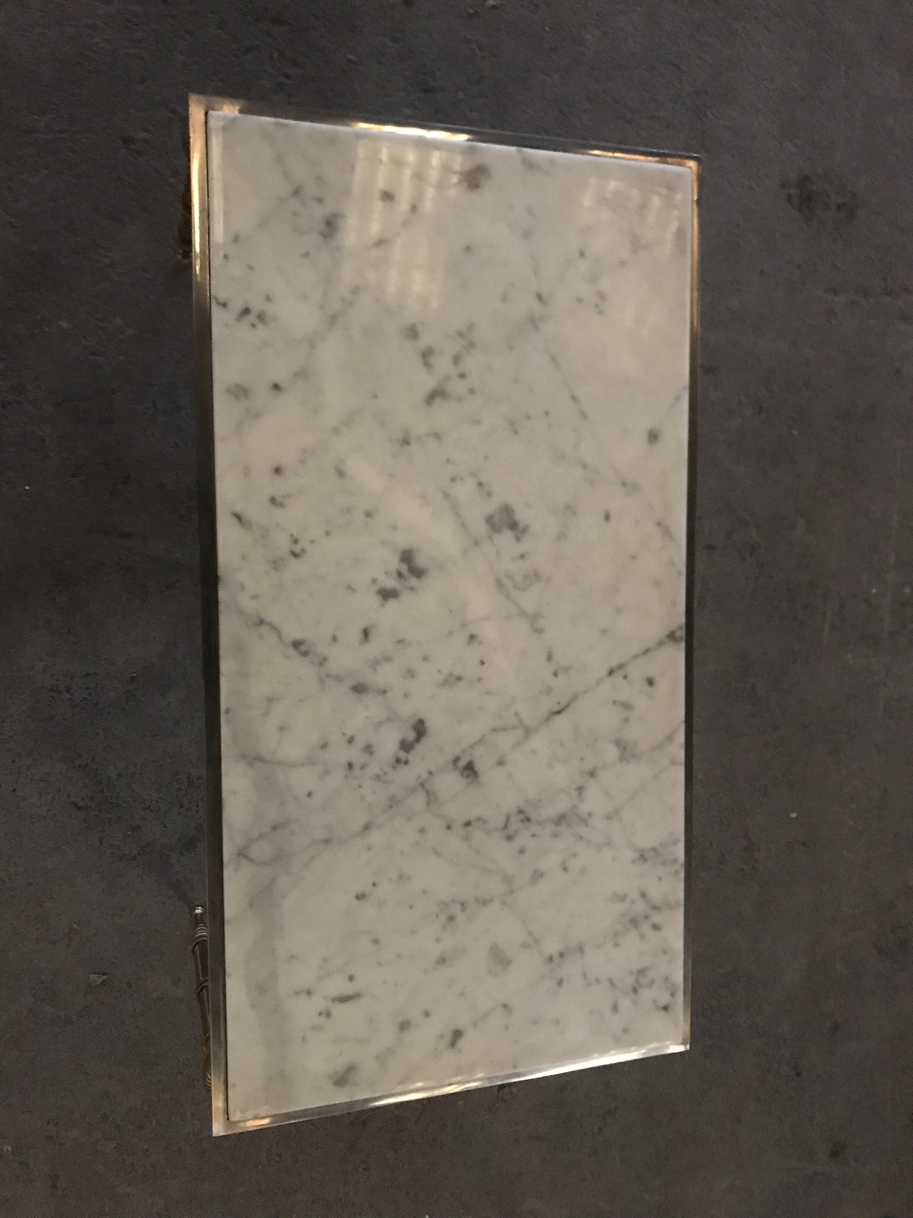 Brass and marble coffee table