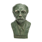 Bust in patinated plaster of the composer Gabriel Fauré, signed, 19 cm