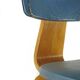 Vintage set of two Cor Alons chairs – bent plywood & blue and cream skai upholstery – 1950s Dutch design