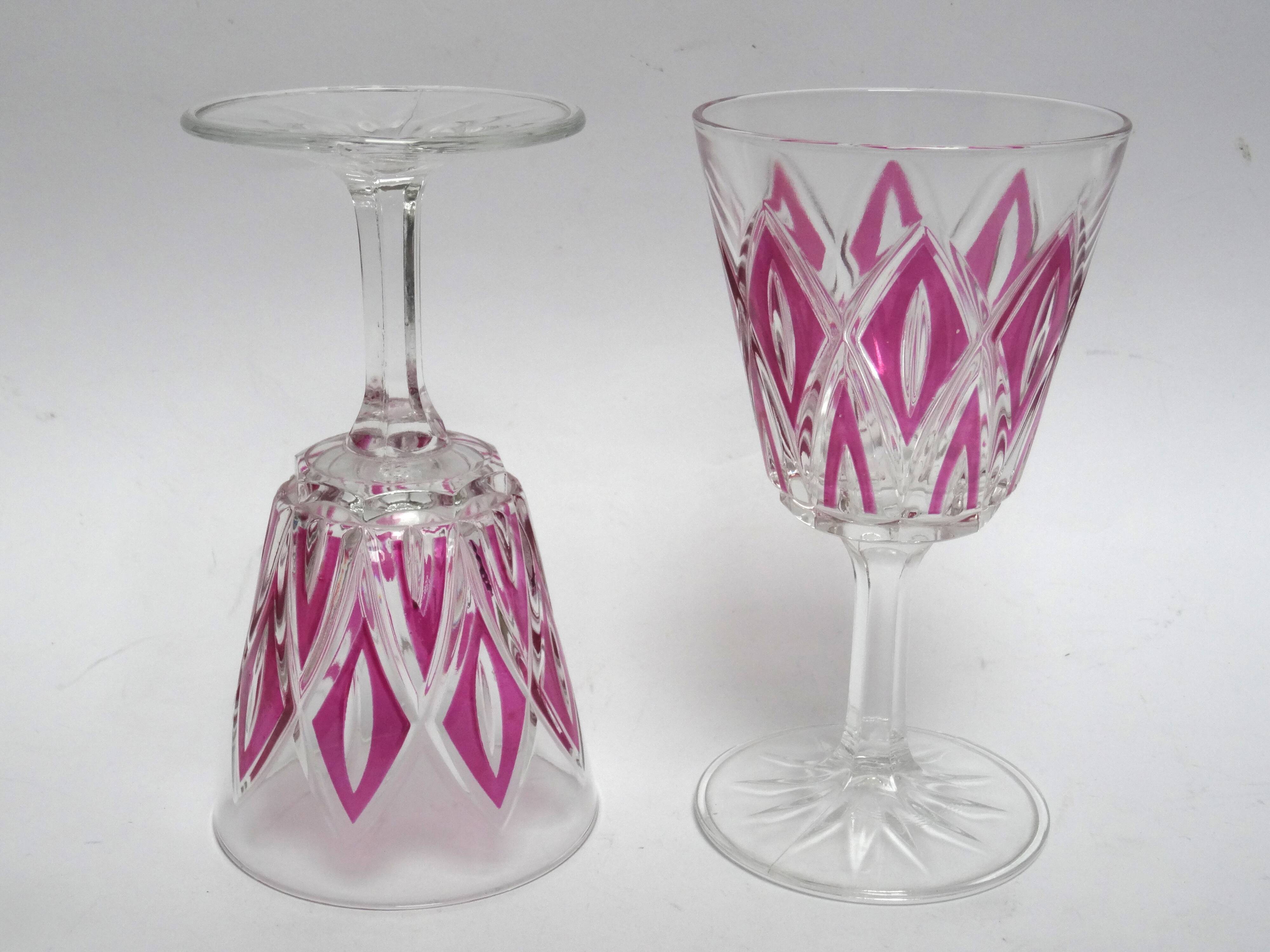 6 red wine glasses VMC Reims Harlequin