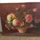 Huile sur toile, bouquet de fleurs