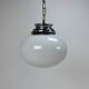 Mid century italian oval opaline glas pendant, 1960s