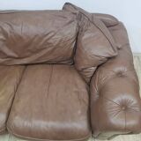 Mid-Century, Chesterfield sofa, natural leather