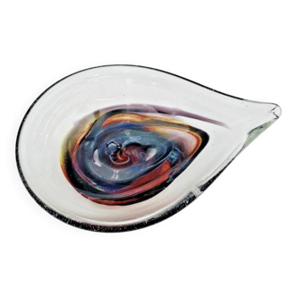 Hand-blown glass trinket dish