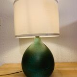 Ceramic lamp fig color green signed Culis