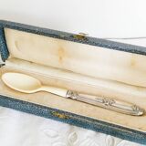 Silver and "horn" porridge spoon