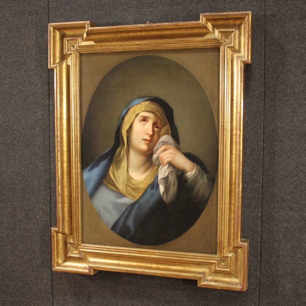 Antique painting of the Virgin of Sorrows from the 18th century