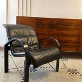 Pair of "Polhem" armchairs in leather by Tord Björklund for Ikea 1980.